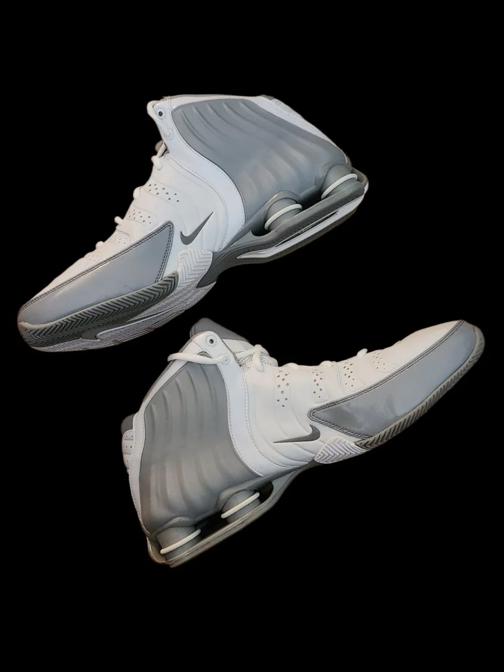 Nike Shox Zoom Flight 2005 311240-103 Basketball Hi White Silver Shoes Sz US 12